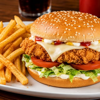 Chicken Sandwich with French Fries