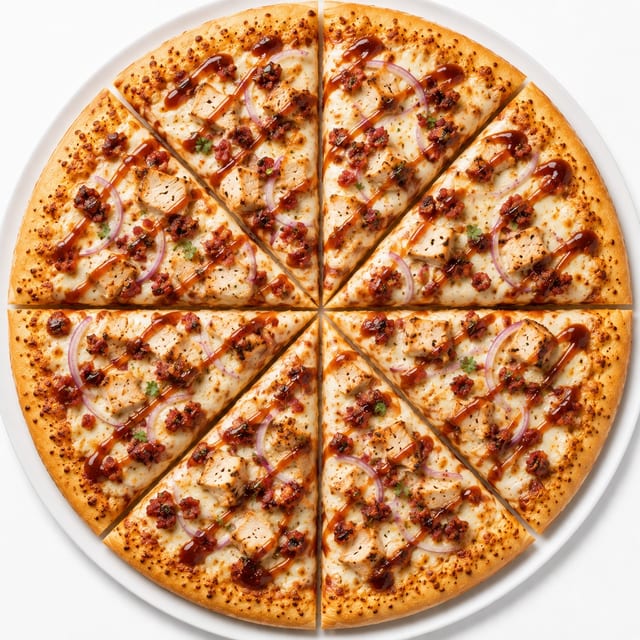 Large BBQ Chicken Pizza.