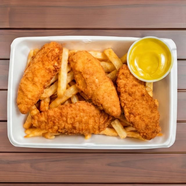Chicken Tenders with French Fries.