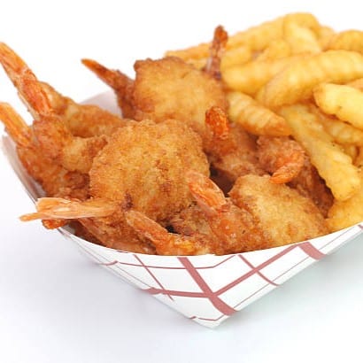 8 pc. Fried Shrimp with French Fries.