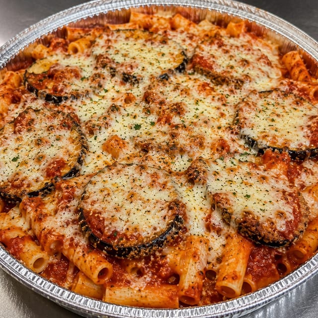 With Eggplant Parmesan.