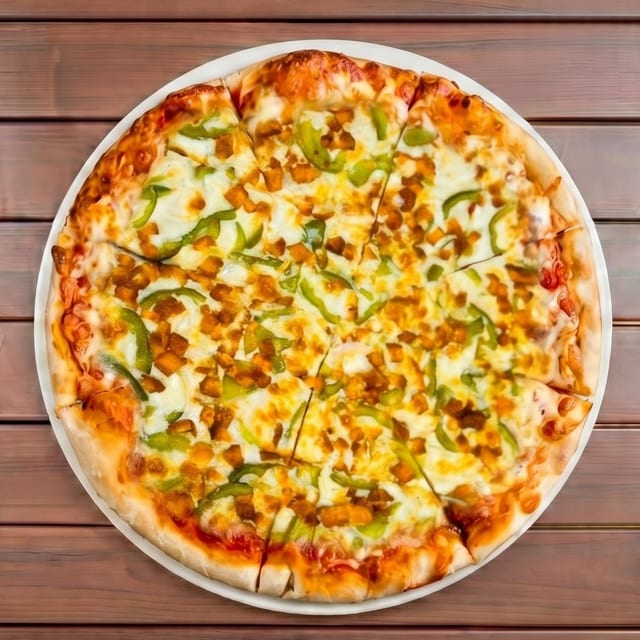 Large Buffalo Chicken Pizza.