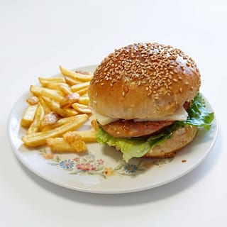 Chicken Sandwich with French Fries