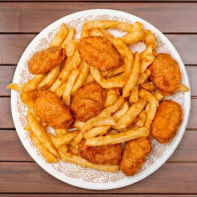 Chicken Nuggets with French Fries.