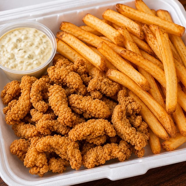 Fried Clams with French Fries.